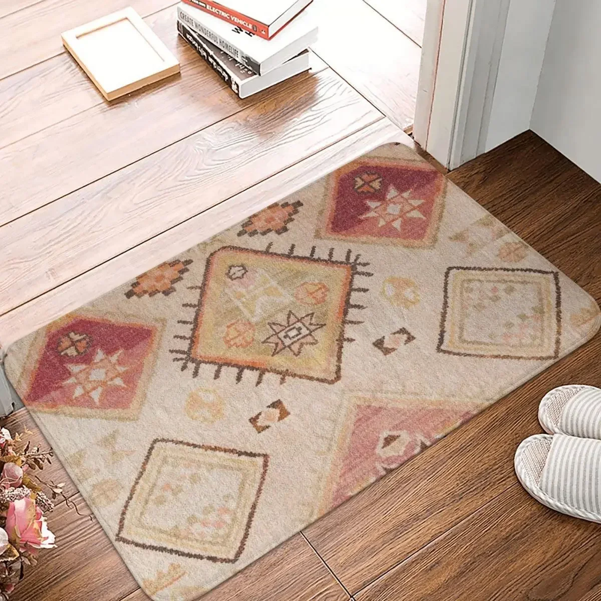 

Traditional Oriental Moroccan Style Doormat Polyester Floor Mat Carpet Kitchen Entrance Home Rugs Bathroom Anti-slip Footpad