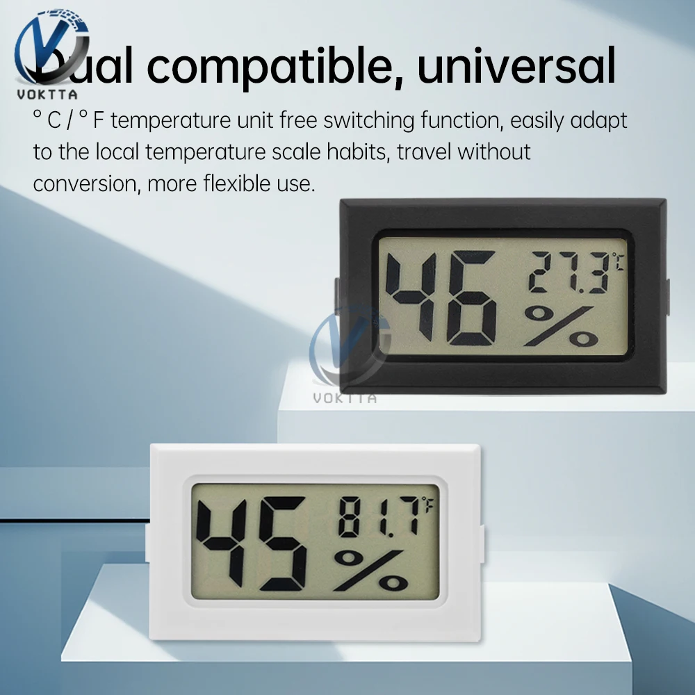 Mini LCD Digital Thermometer Hygrometer Indoor and Outdoor Waterproof Probe Temperature Sensor Monitor for Freezer Refrigerator