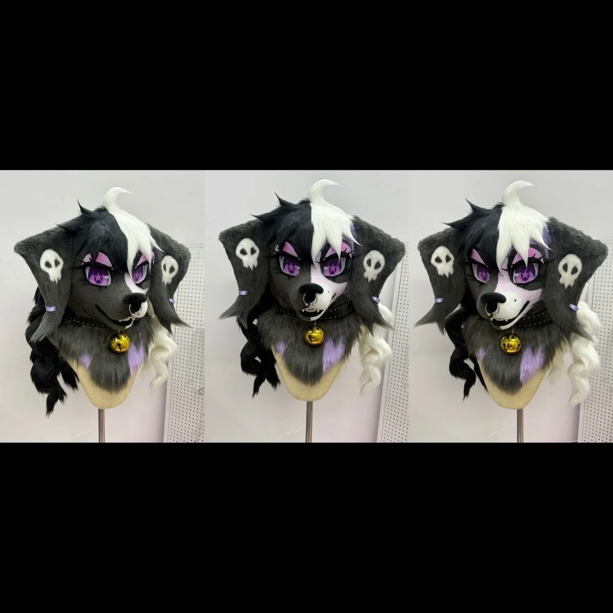 American Style Animal Costume Skull Middle Snouted Canine Skull Animal Head Shell Furry DIY Anime Accessories Props hight 26cm
