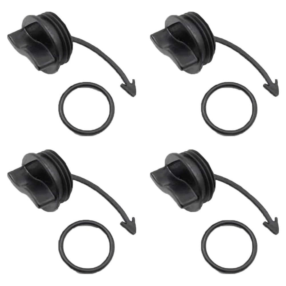 4Pcs Black Drain Plug & O-Ring Replaces 292001352 292002024 Drain Plug Cover Caps Compatible with SeaDoo Spark RXT GTI GTX Wake