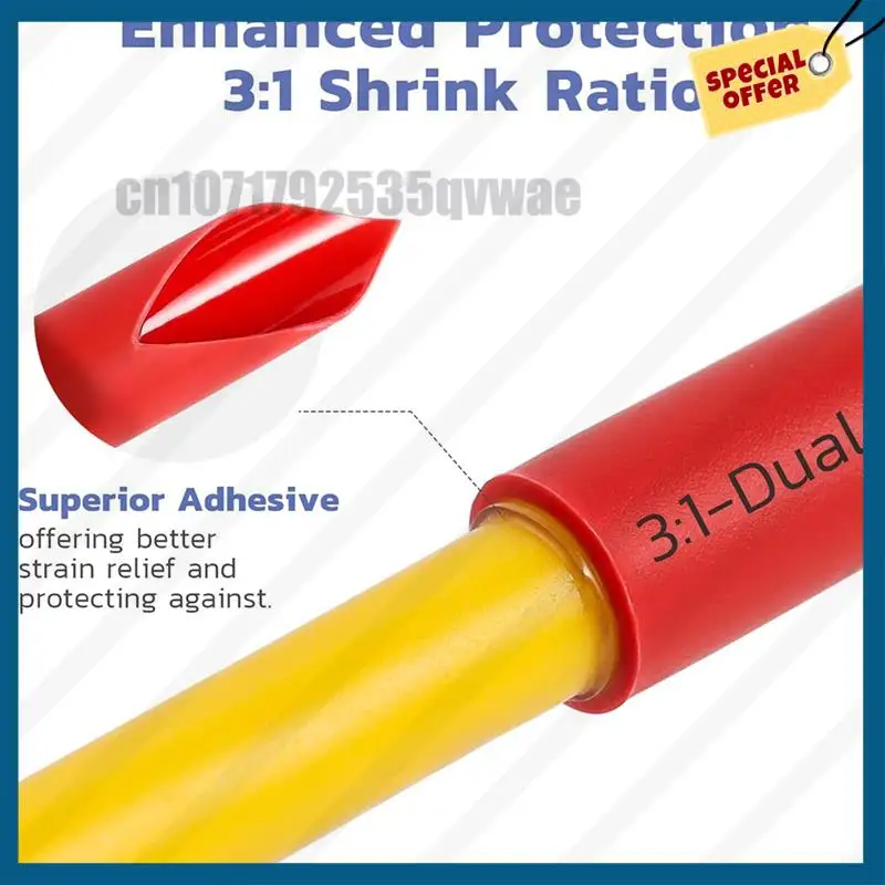 

-A89Z 220PCS 3:1 Heat Shrink Tubing Kit, Adhesive Lined Marine Resistant Grade Shrink Wrap - 1.75In Length 6 Size 1/8In-3/4In