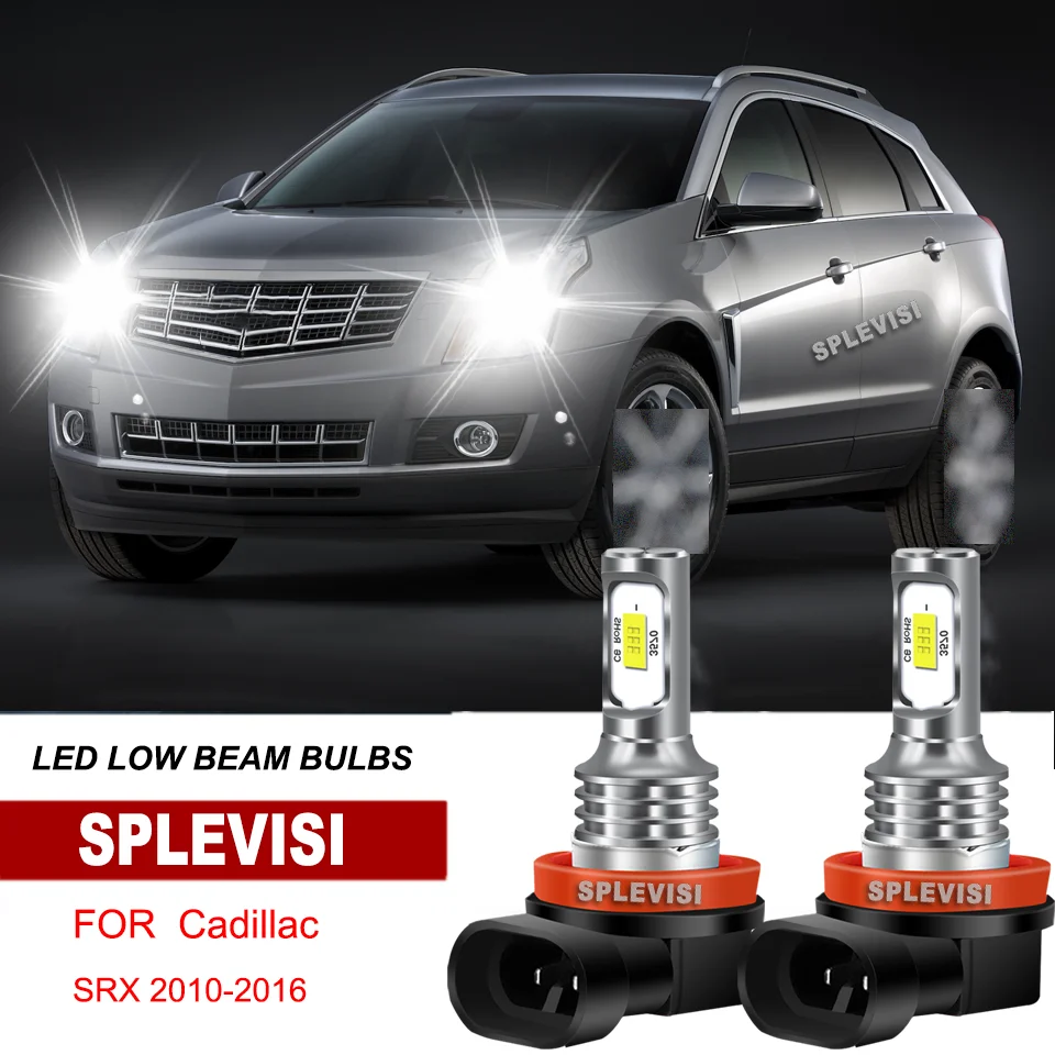 

2x LED Headlight Low Beam Bulbs 6000K White Aluminum For Cadillac SRX 2010-2016 CTS 2008-2014 Chrysler Town & Country 2010-2016