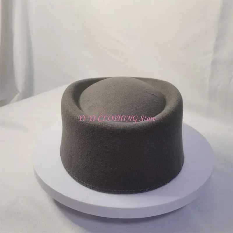 N5KF Pillbox Hat Top Hat Hat Millinery Wascinator Base Hat for Women Disual Wear Western Fedoras Hostess Wear #3