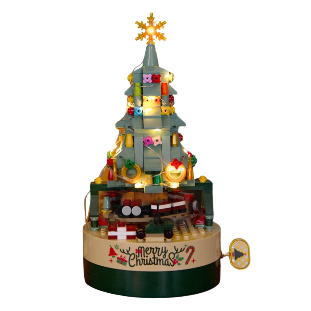 Christmas Tree Brick Music Box DIY Xmas Tree Music Box Xmas Tree DIY Building Block Music Box for Children Christmas Gift