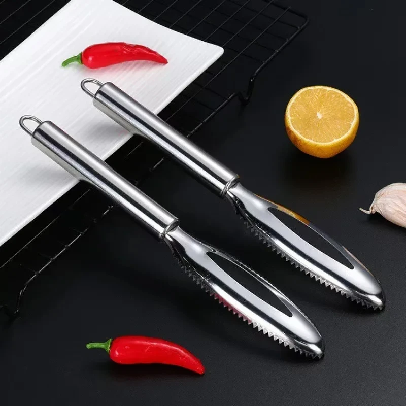 Stainless Fish Scales Scraping Graters Fast Remove Cleaning Peeler Scraper Bone Tweezers Tool Gadge Kitchen Accessorie Gadgets image 2