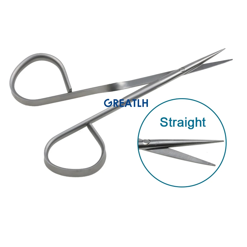 Stainless Steel Twist Handle Separation Scissors Curved Straight Ophthalmic Instrument