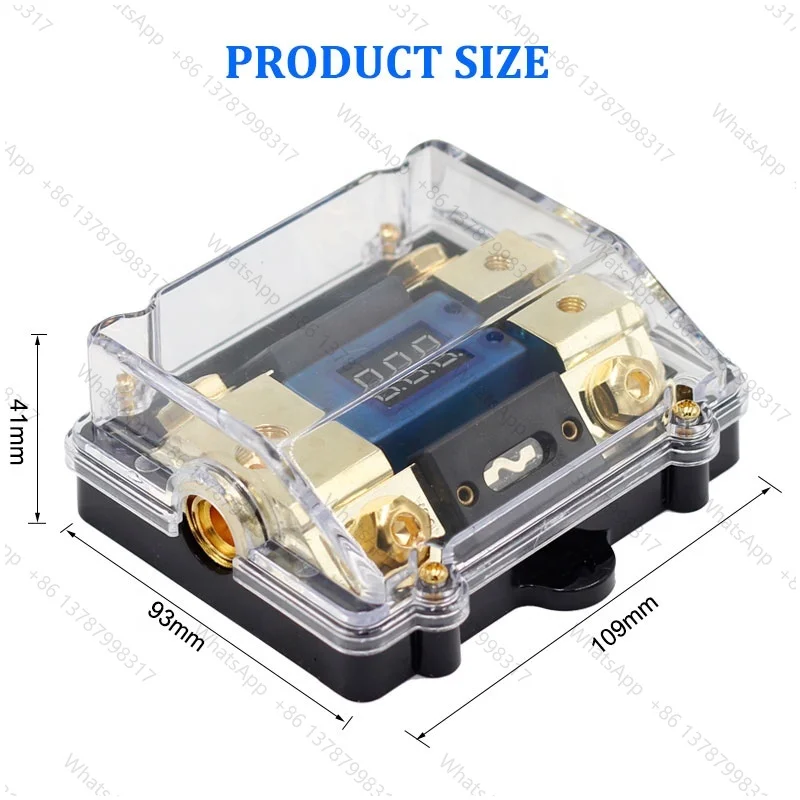 2 way Power Distribution block CAR o Amplifier ANL Fuse holder box with Digital Led Display