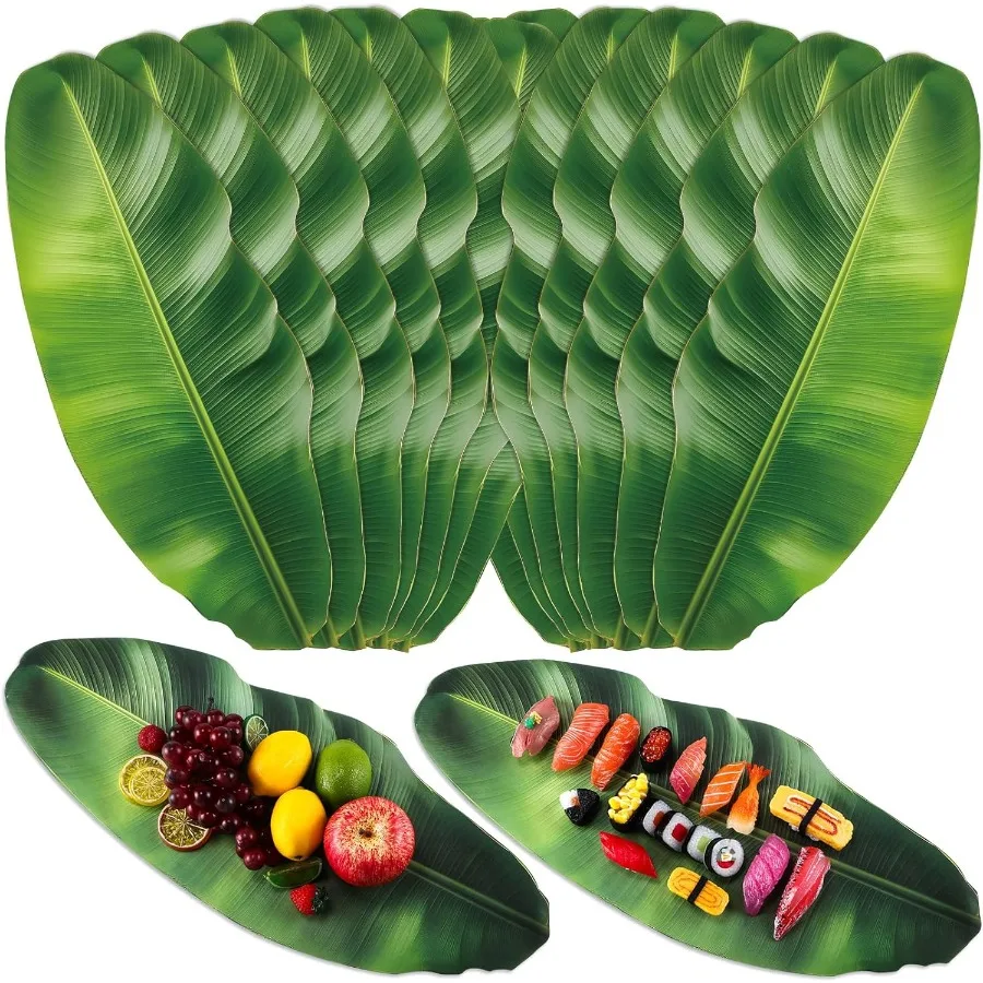 

30 Pcs Banana Leaves Parchment Paper Leaf Tropical Artificial Banana Leaves for Cooking Charcuterie Board for Food Serving Hawa