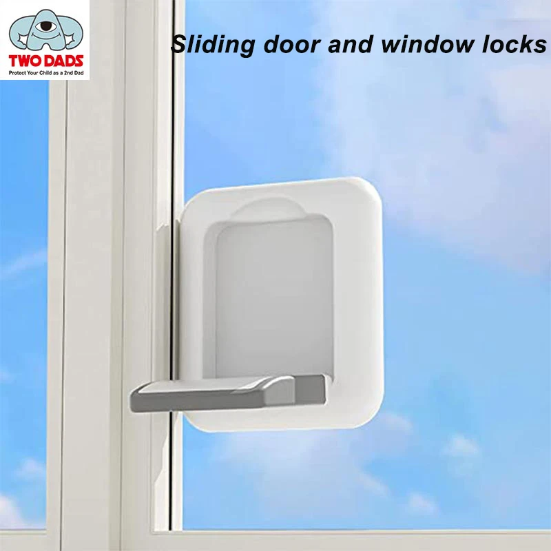 New Baby Sliding Door Window Lock Anti-Fall Windows Limiter Home Locker Sliding Door Locks No Drilling Tools Needed White