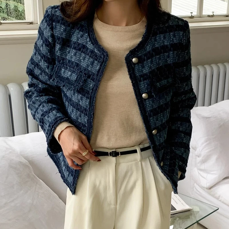Wind Coat Women Autumn Spring 2025New High-End Korean Jacket Short Tweed Fashion Temperament Outerwear Female Top