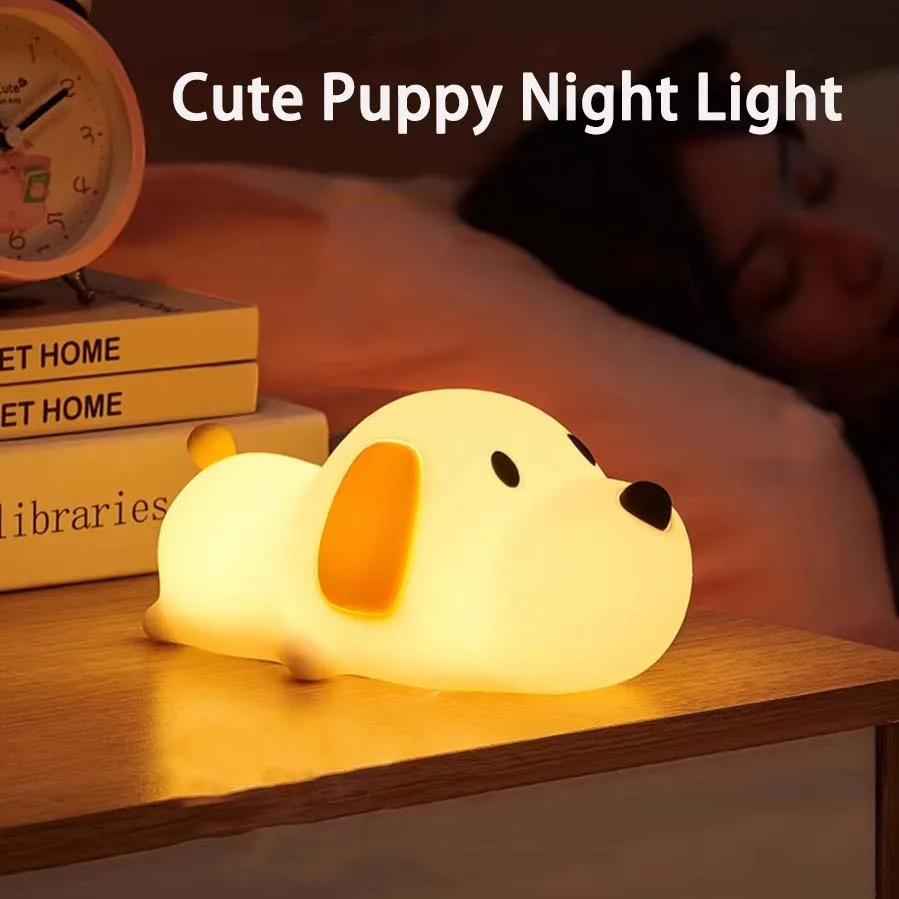 Cute Animal Night Light Rechargeable Silicone Patting Lamp Touch Night Lamp For Kids Birthday Gifts Bedroom Decor Lighting