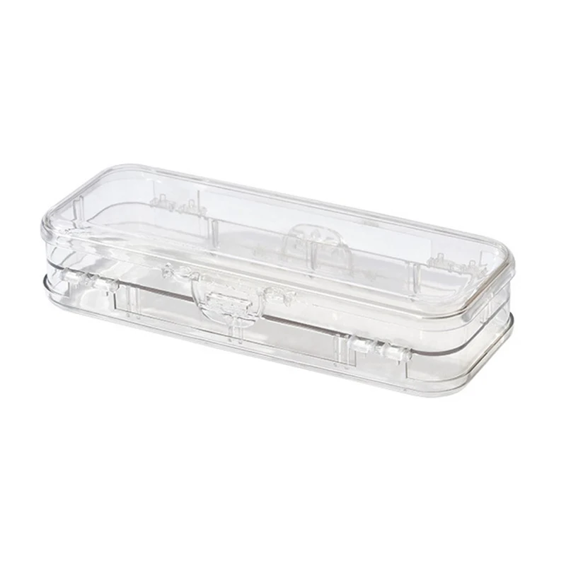 Imagem -05 - Multifuncional Transparente Pen Box para Meninos e Meninas Camadas Duplas Clear Pencil Case Organizador de Papelaria para Estudantes