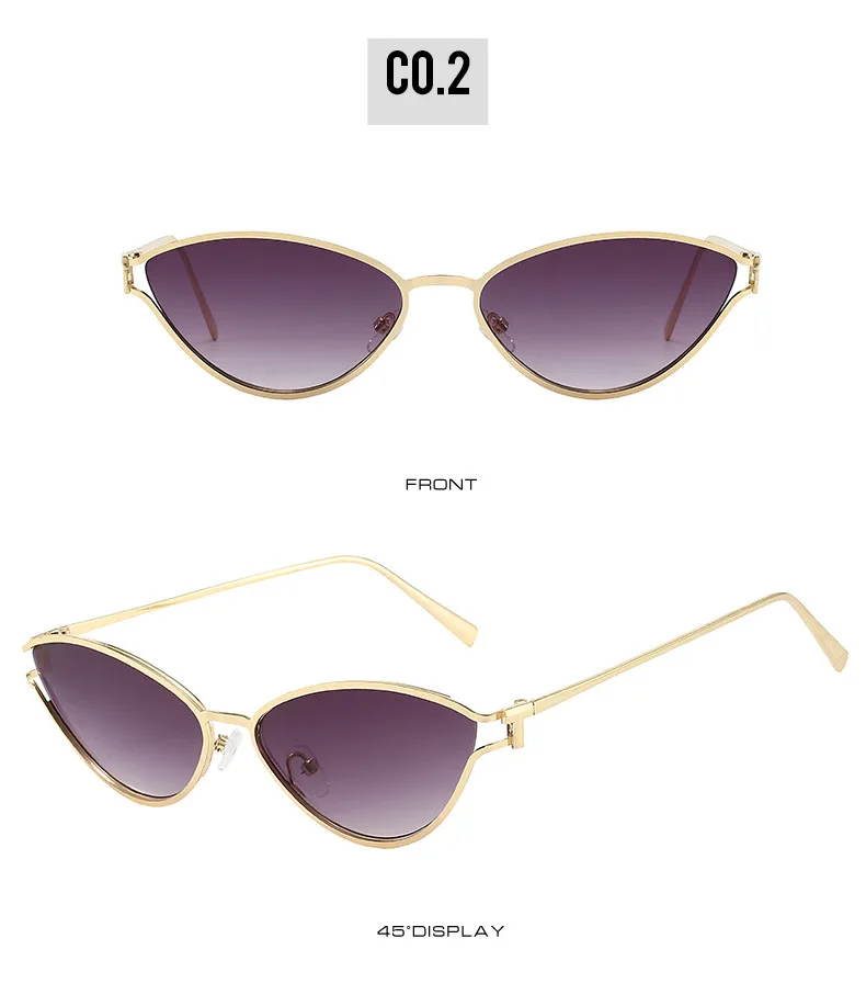 Marke Kleine Cat Eye Sonnenbrille Frauen Luxus 2042 Einzigartige Metall Rahmen Braun Sonnenbrille Trendy UV400 Brillen Shades Vintage – Detail 10