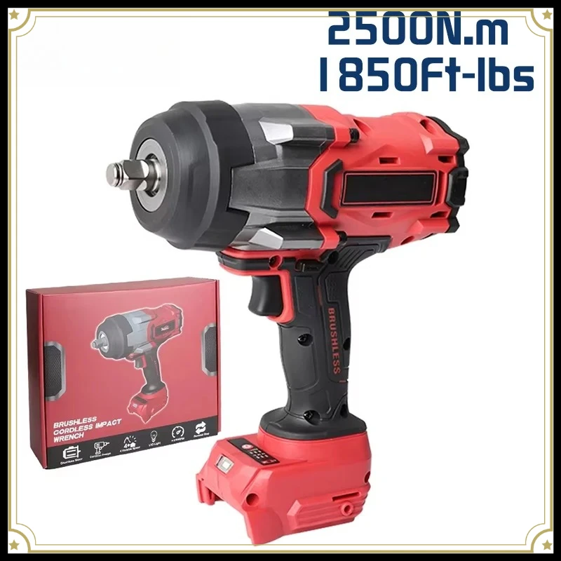 

Cordless Impact Wrench 3/4 inch For Milwa ukee 18V-20V battery 1850Ft-lbs (2500N.m) Brushless High Torque Impact Gu n (No Batter