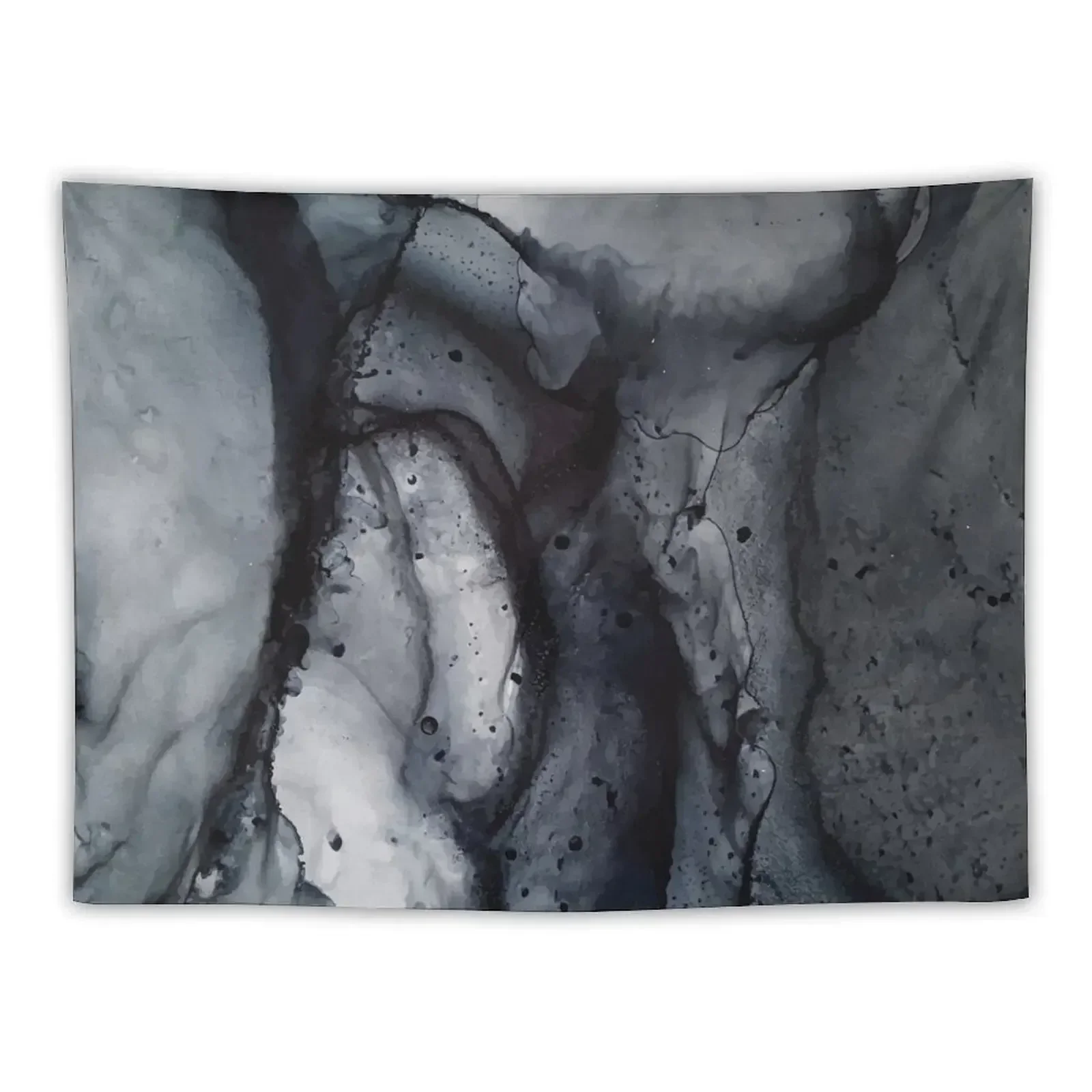 Smoke Diptych II - Alcohol Ink Painting Tapestry Wall Hanging Wall Wallpapers Home Decor Korean Room Decor Tapestry