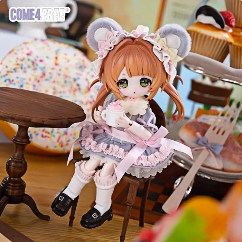 come4free-バニードリームボックス-1-6-bjd-服-ライトグレーピンクのドレスセット-ヘッドピース付き-新品在庫あり-カスタム