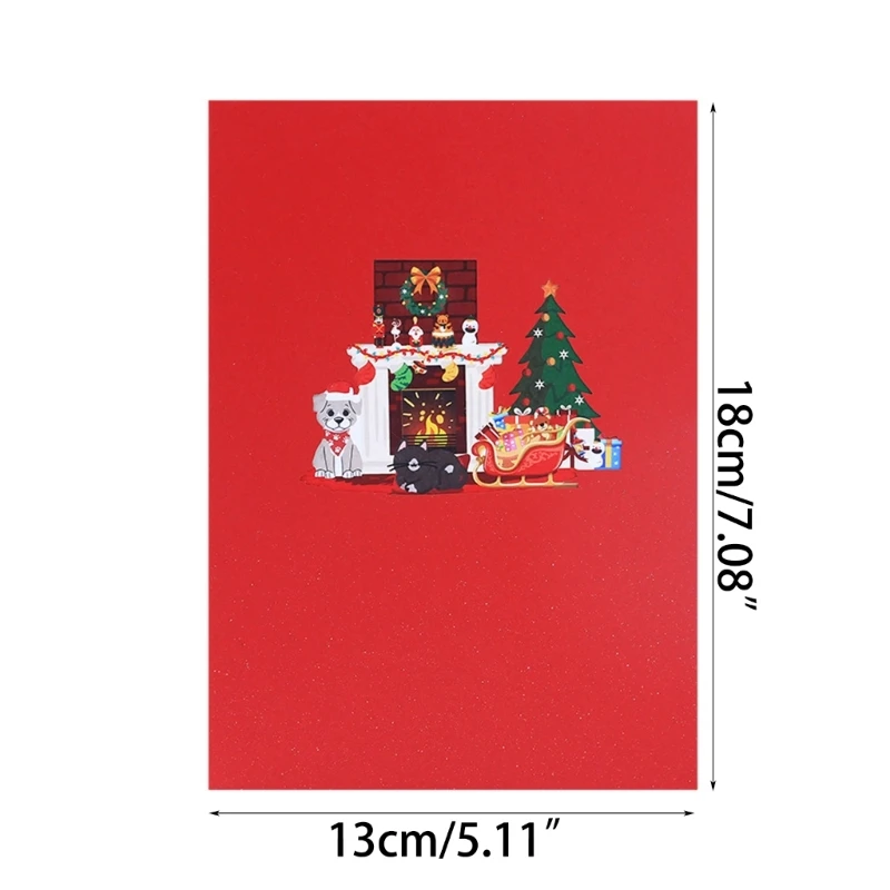 Creative Christmas 3D Fireplaces Card Delightful Greetings and Festive