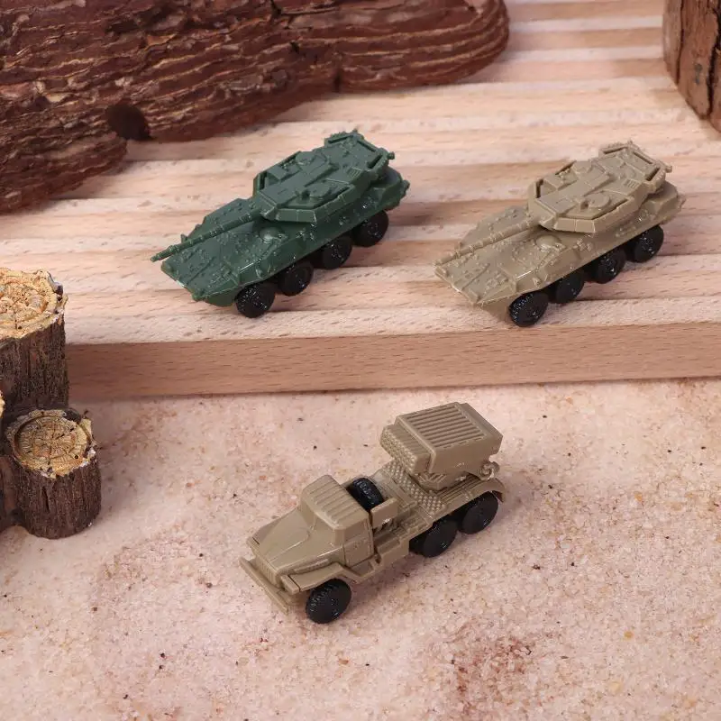 【BS】4pcs/set 1/144 Soviet BM21 Hail Rocket Launcher Italy Centaur B1 Tank 4D Steel Ball Military Model Sliding Toy