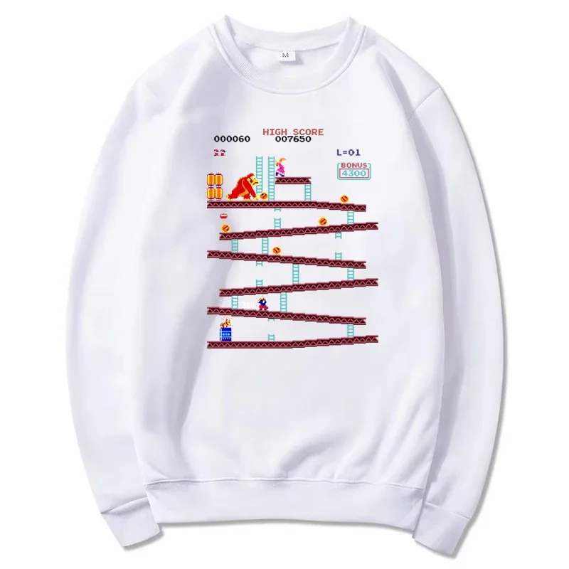 Funny Donkey Kong Hoodie Men Women Fall Winter Vintage Loose Streetwear Pullover Casual Fashion Long Sleeve Fleece Sweatshirts