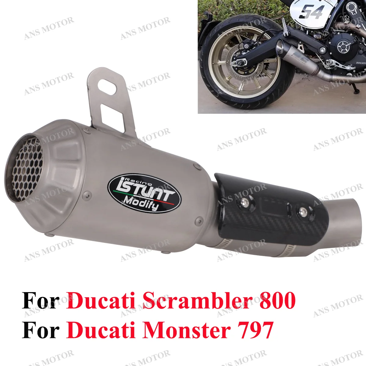 

For Ducati Scrambler 800 Monster 797 Motorcycle Exhaust Escape System Modify Tail Pipe Titanium Alloy