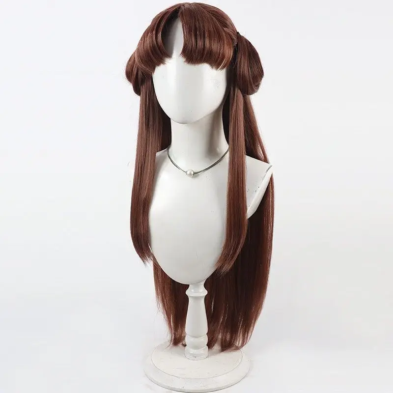 Anime The Apothecary Diaries Lishu Cosplay-Perücke, 80 cm lang, gerade, braun, hitzebeständig, Kunsthaar