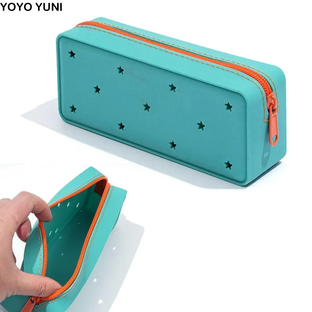 

Breathable Silicone Pencil Case Big Capacity Waterproof Stationery Storage Bag Washable Portable Makeup Organizer Travel