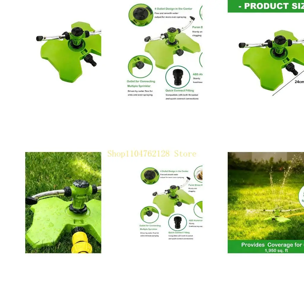 

Вращающийся на 360 градусов спринклер для газона, 4-х выходная система полива, автоматическая роторная лучшая продажа