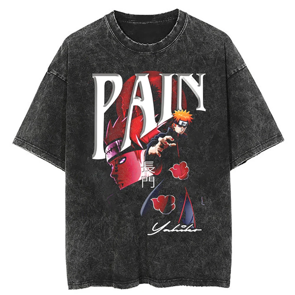 Hip Hop Streetwear T Shirt Japanese Anime Naruto Print T-Shirt Men Harajuku Cotton Tshirt Summer Short Sleeve Tops Tees
