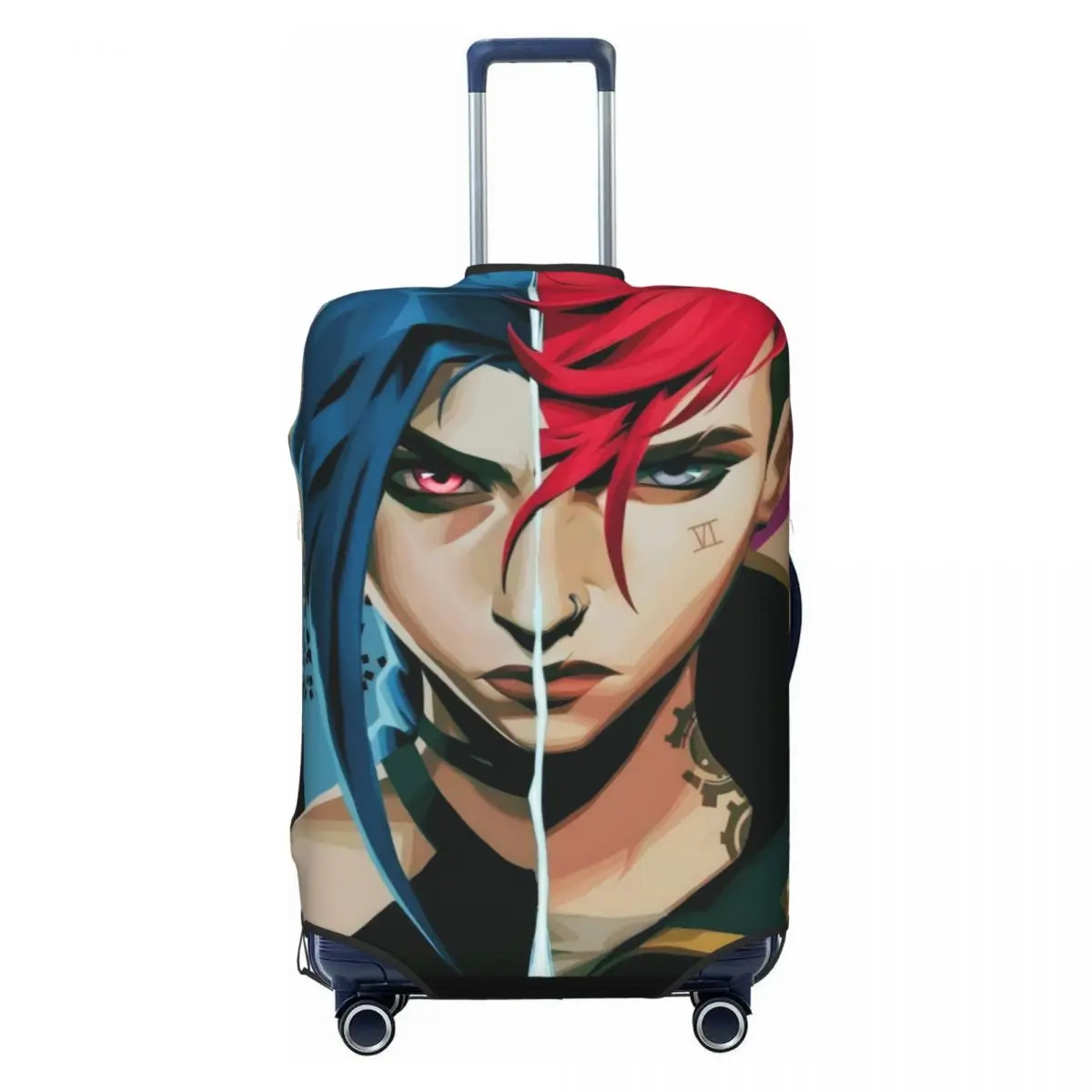 

Hot Anime Viktor Jinx Arcane Suitcase Cover Dust Proof Luggage Protective Covers for 18-32 inch