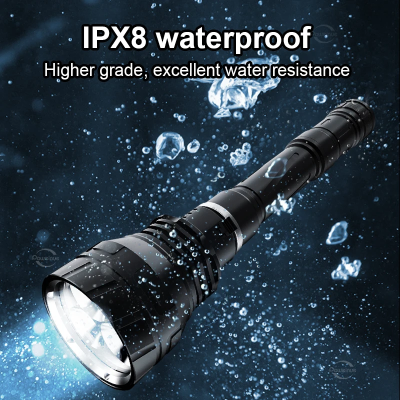 New 3*XHP 360 LED Diving Flashlight Diving 1000M Professional Diving Torch Underwater Lighting Super Bright Scuba Flashlights