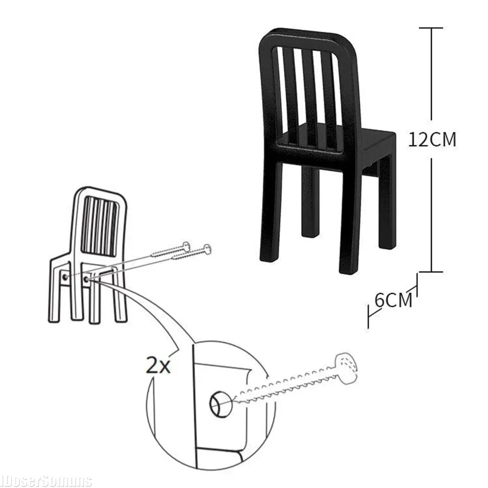 Chair Shape Storage Hooks 3PCS Set New Key Storage Hooks No Drill Holes Base Wall Mounted Keychain Holder Home Decor Gifts