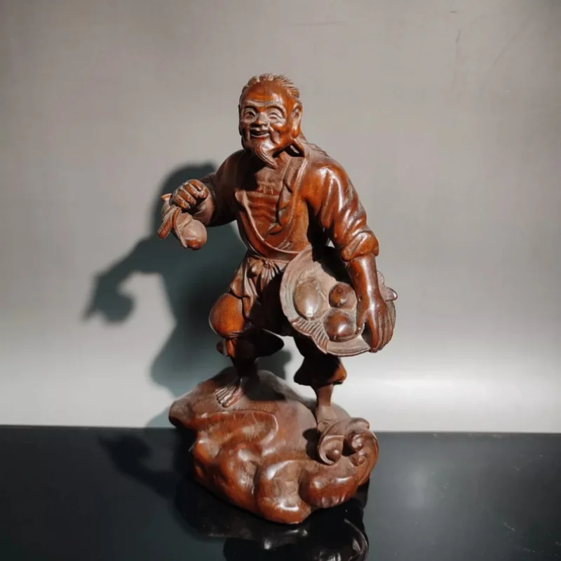 vintage wood wooden carved carving figure statue statuette fisherman sculpture