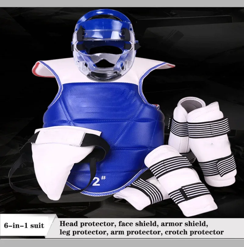 Taekwondo Training Kit Glvoes Karate Vest Body Protector Sparring Gear Arm Shin Chest Guard Helmet MMA Equipment Kickboxing