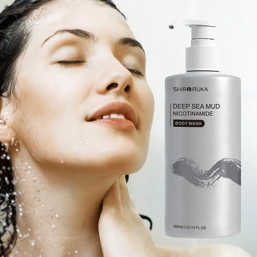 

White Dolphin Nicotinamide Deep sea Mud Body Wash Exfoliate, gel Replenish care Shower Whiten, Moisturize Skin and V2A7