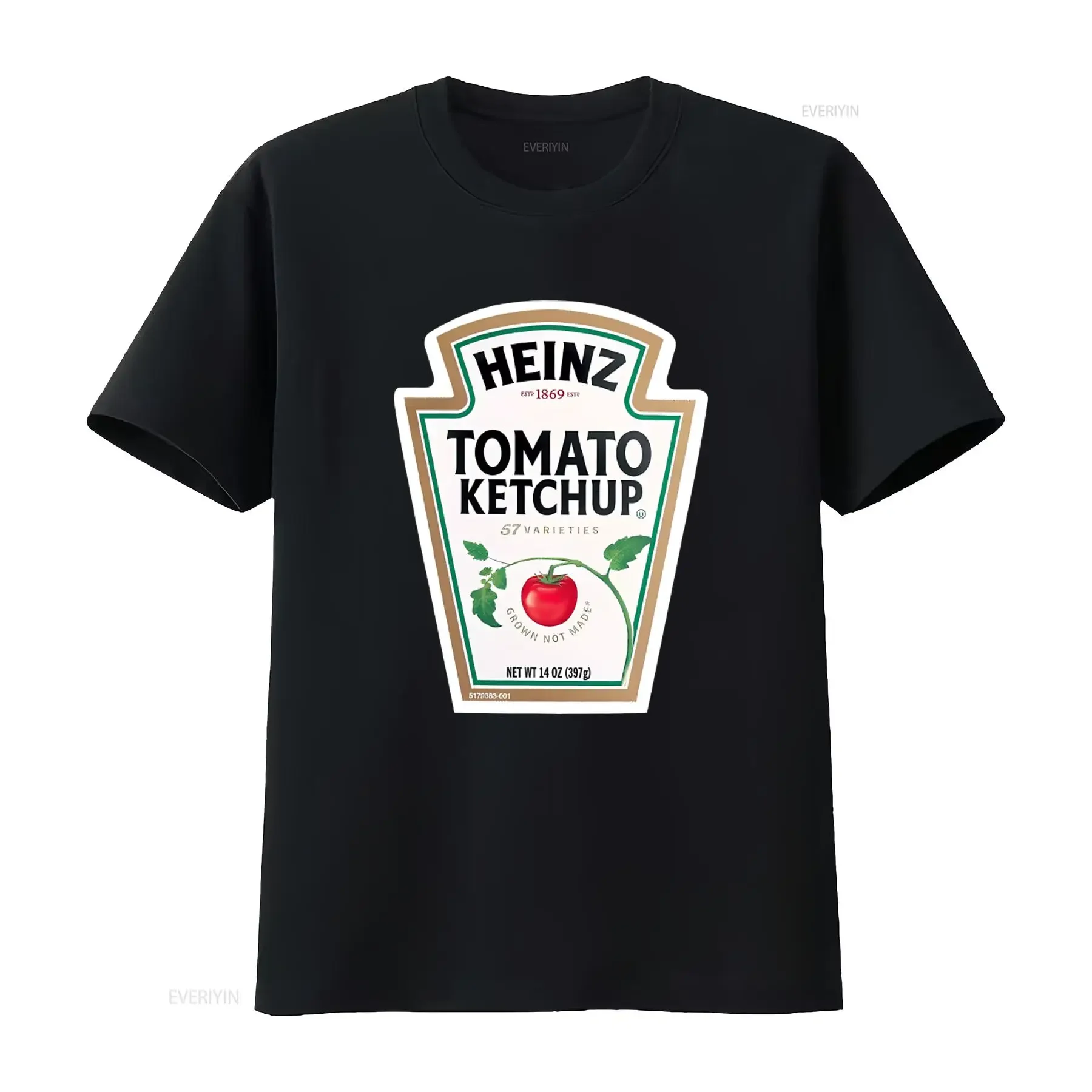 Camiseta con estampado de etiqueta vintage de kétchup de tomate Heinz para disfraz de Halloween, estilo vintage, lavada, suave, cómoda y transpirable