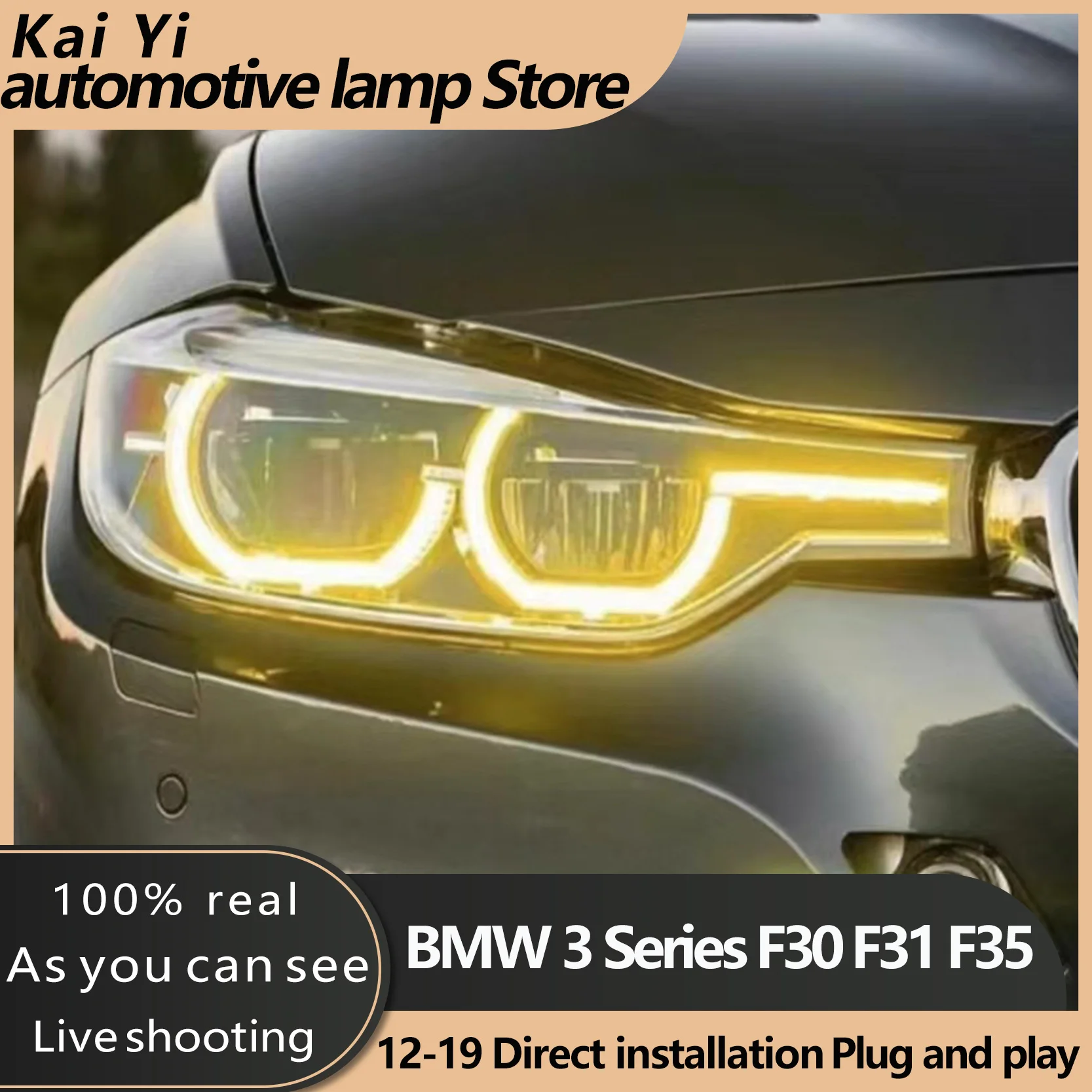 

Car Accessories For BMX 3series F30 F31 F35 Headlight CSL Lemon Gold Yellow DRL LED Modules Daytime Running Lamp Signal Lights