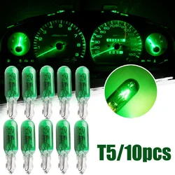 10pcs Green T5 12V W2W Car Halogen Lamp Instrument Lights Dashboard Bulbs Auto Interior Light Lamp Accessories Car Styling