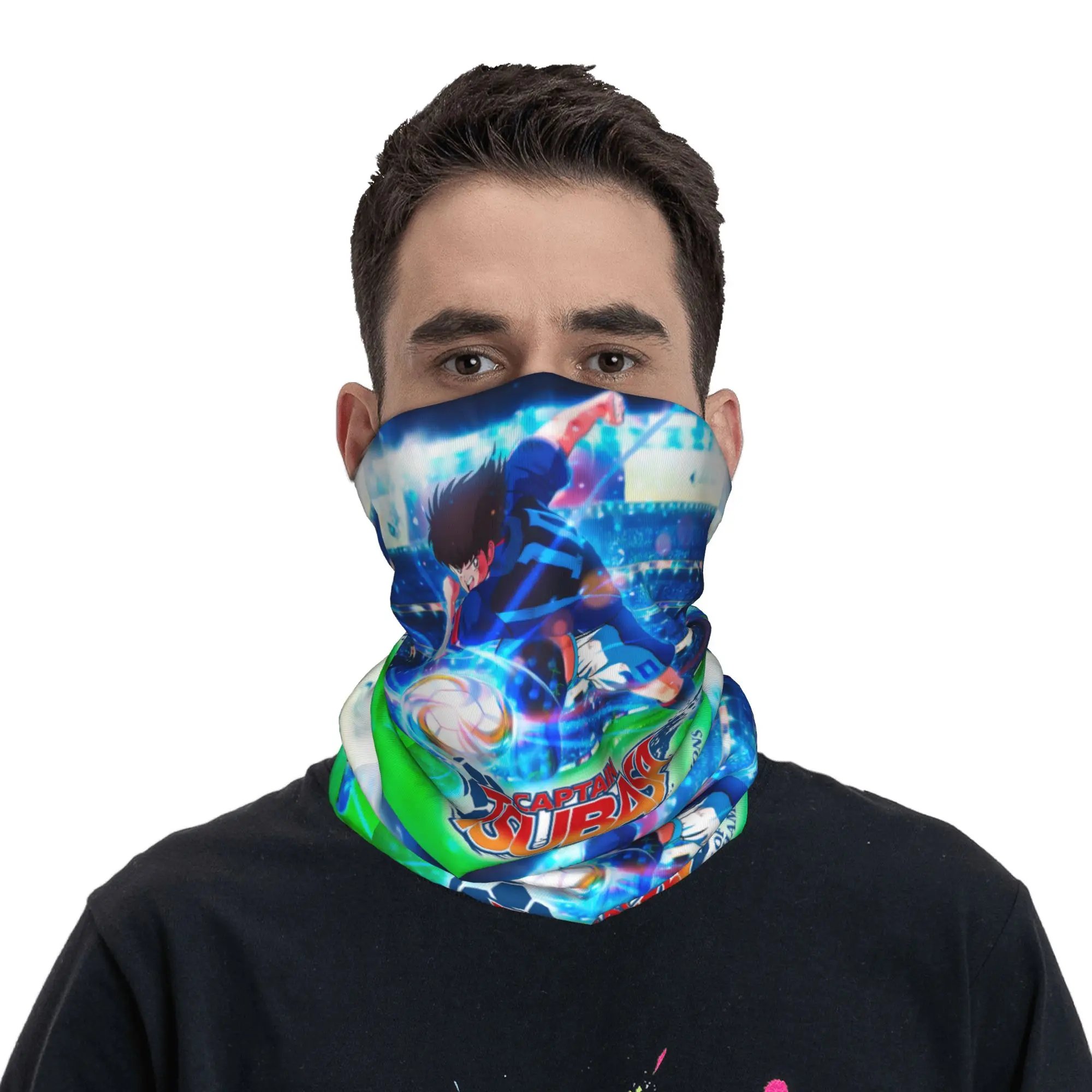 Pañuelo personalizado de capitán Tsubasa, calentador de cuello para mujeres y hombres, bufanda de tubo de esquí de invierno, polaina, cubierta facial de Manga de Anime de futbolista japonés