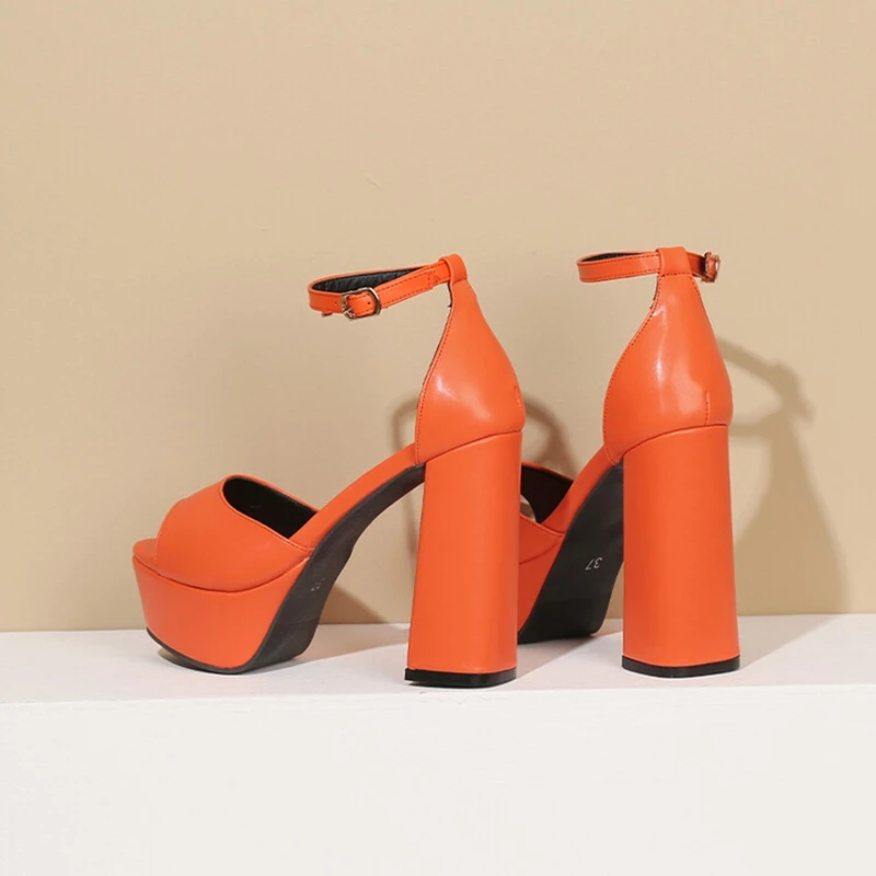 BLXQPYT Zapatos Mujer 2022 Luxury Sandals Women Designers Peep Toe Thick High Heels 12.5 CM Party Wedding Platform Shoes A-3281