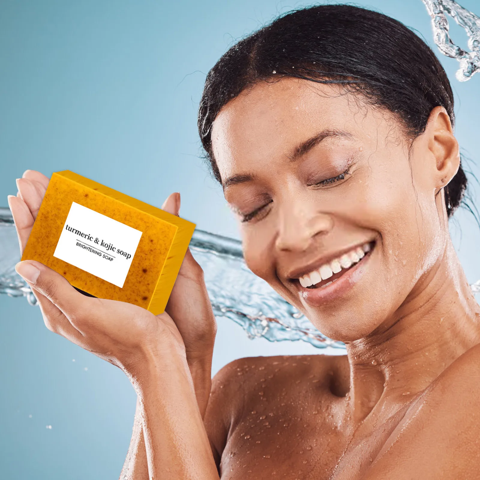 100g 1/3/5PCS Turmeric Lemon Granular Soap, Skin Brightening Reduces Dark Spots, Hyperpigmentation Other Skin Damage, Gift