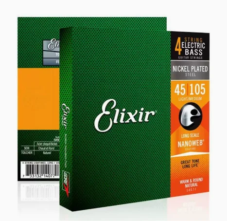 Elix NANOWEB 14077/14777 Electric Bass Strings 4/5 Strings Ultra Thin Coating Steel Stings 045-105(045-130)