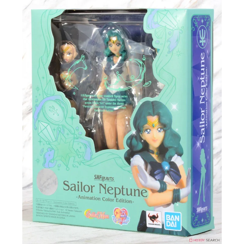 

In Stock Bandai SHF Sailor Moon Neptune Poseable Figure Anime Color Version Collectible Gift