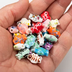 5pcs Cartoon Small Fish Hand-painted Ceramic Beads Jewelry Bracelet Necklace Handmade Jewelry DIY Production Accessories