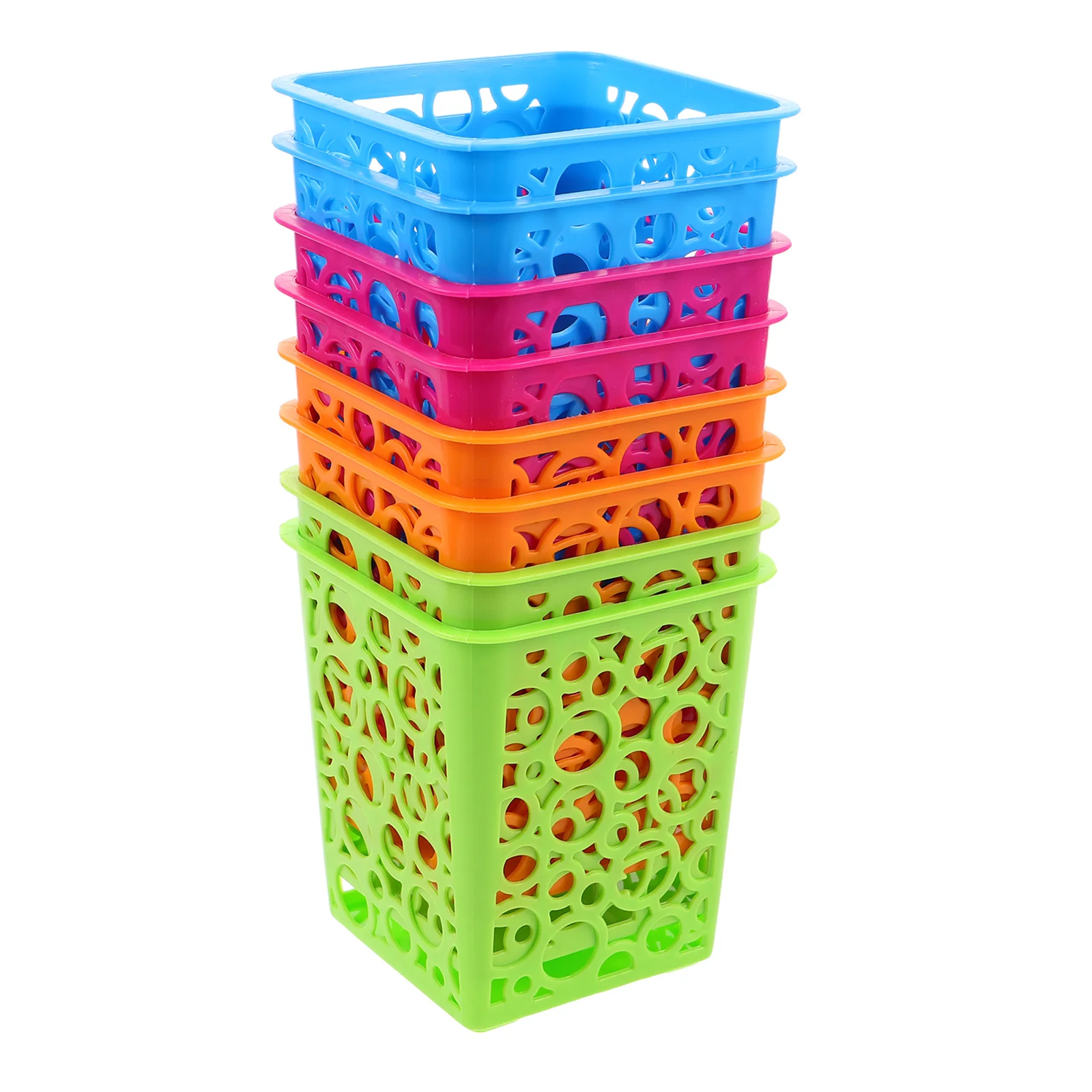 8 قطعة سلة تنظيم مكتب متعددة الوظائف حامل القرطاسية للأقلام أقلام رصاص ماكياج فرش كونترتوب سلة المهملات سطح المكتب #4