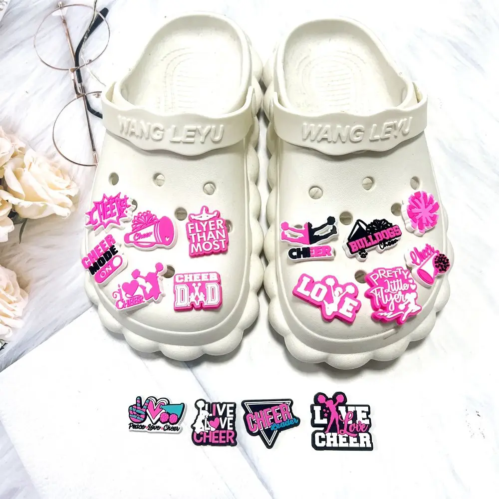 16pcs Cheerleading Shoes Charms Accessories Fit Clog Backapck Wristbands Shoe Decorate Buckle Handmade jewelry Parties Kids Gift
