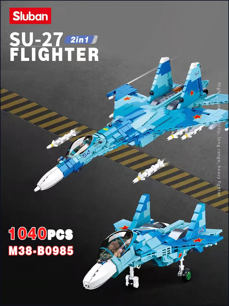 WW2 Military Battle Plane Army Fighter Jet SU-27 SU-57 US F-22 F-35 War Building Blocks Bricks Shipboard Aircrafted Weapon Toys