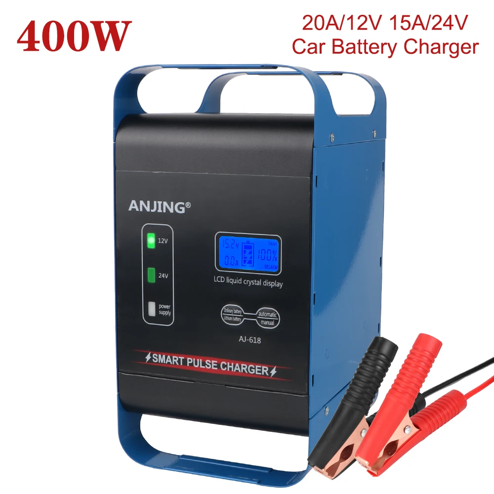 

Multifunctional 400W Powerful Pulse Repair Battery Charging Smart Car Battery Charger For Motorcycle SUV Truck Car Battery