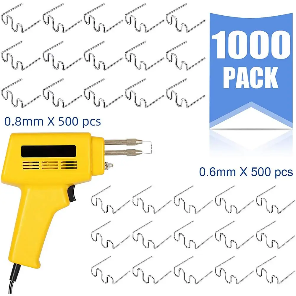 1000PCS Plastic Welder Repair Wave Staples for Welding Tool Kit Durable to Use for Car Bumper Welder Patch S Wave Staples