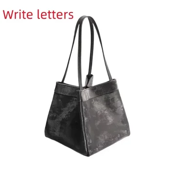 Luxe Designer Emmer Tas Dames 2025, Nieuwe Hoge Kwaliteit Zijde Suède Vierkante Handtas Aangepaste Schrijven Letters Trend Schoudertas