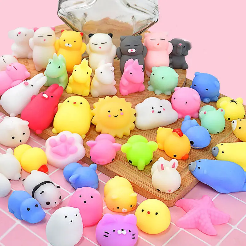 50-5PCS Kawaii Squishies Mochi Anima Squishy Giocattoli Per I Bambini Antistress Palla Spremere Bomboniere Alleviare Lo Stress Giocattoli Per Il